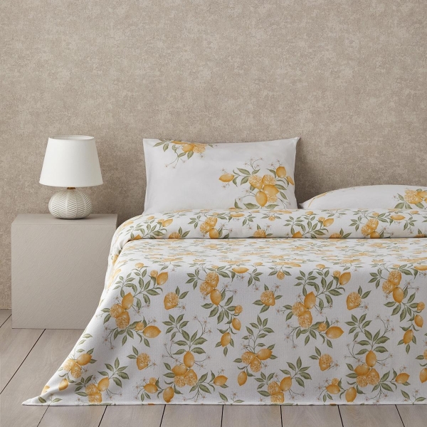 Amalfi Breeze Printed Single Pike Set 150x220 cm Yellow