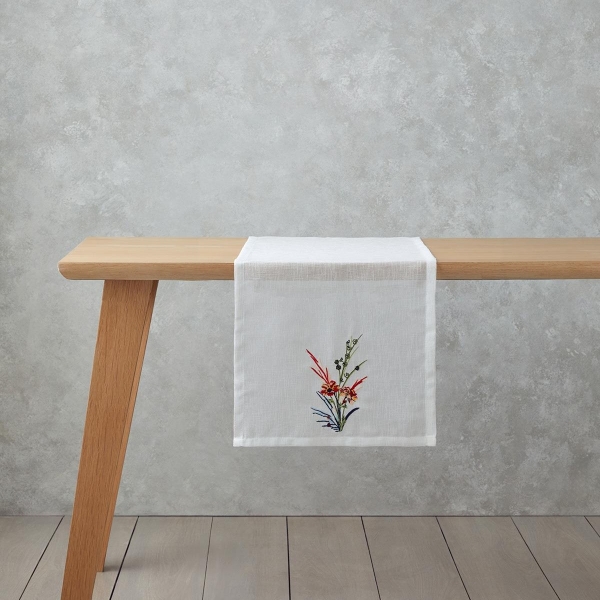 Chimera Polyester Runner 40x140 cm White - Red