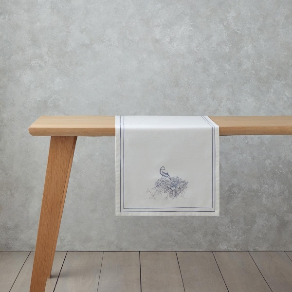 Edenic Polyester Runner 40x140 cm Navy Blue