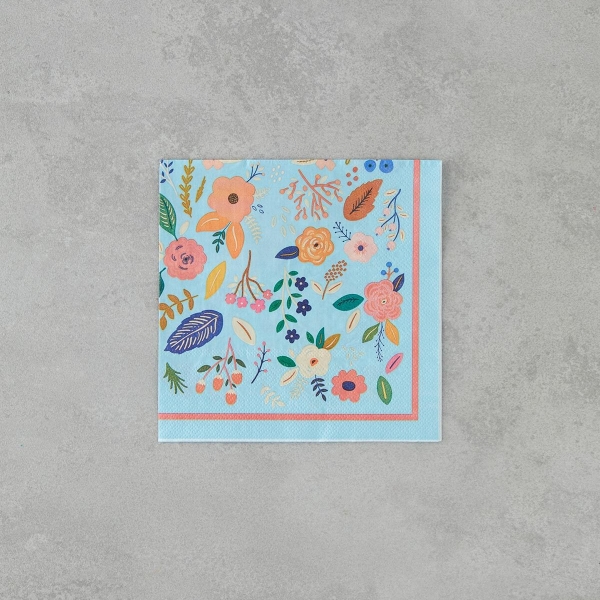 Botanic 20-Pieces Paper Napkin 33x33 cm Blue