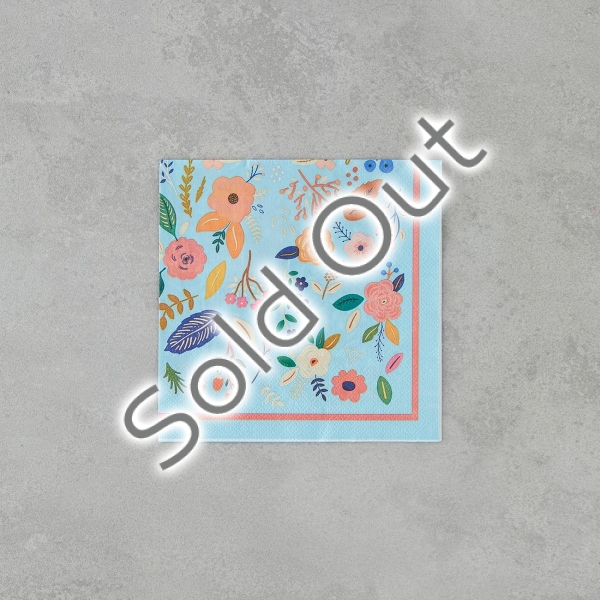 Botanic 20-Pieces Paper Napkin 33x33 cm Blue