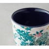Artistic Flower Ceramic 2-Piece Cup 270 ml Navy Blue