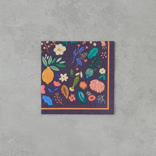 Garden 20-Pieces Paper Napkin 33x33 cm Navy Blue
