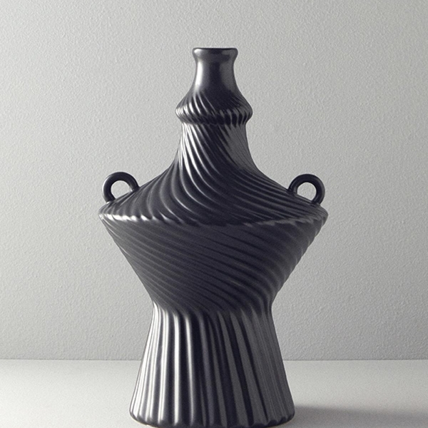 Crown Ceramic Vase 27x27x43 cm Anthracite