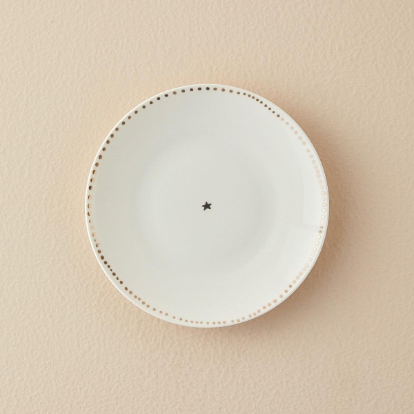 Cheerful Glam Bone China Serving Plate 25 cm White