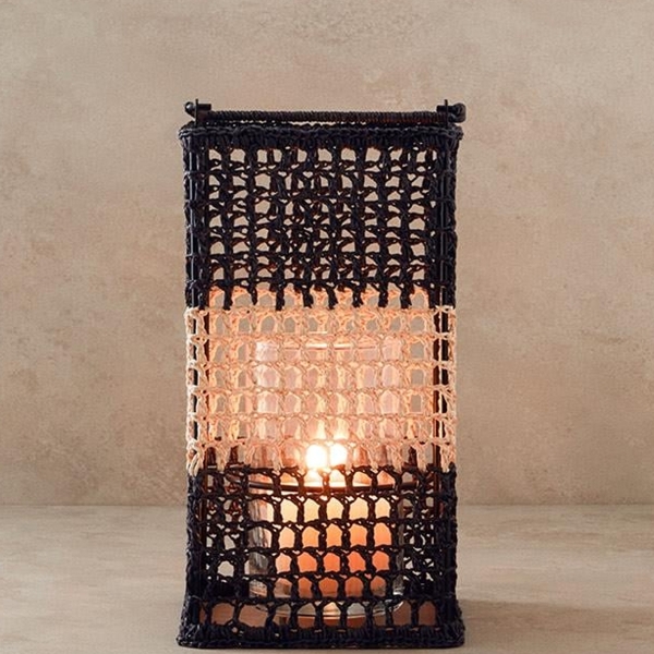 Orsa Lantern 15x30 cm Black - Beige