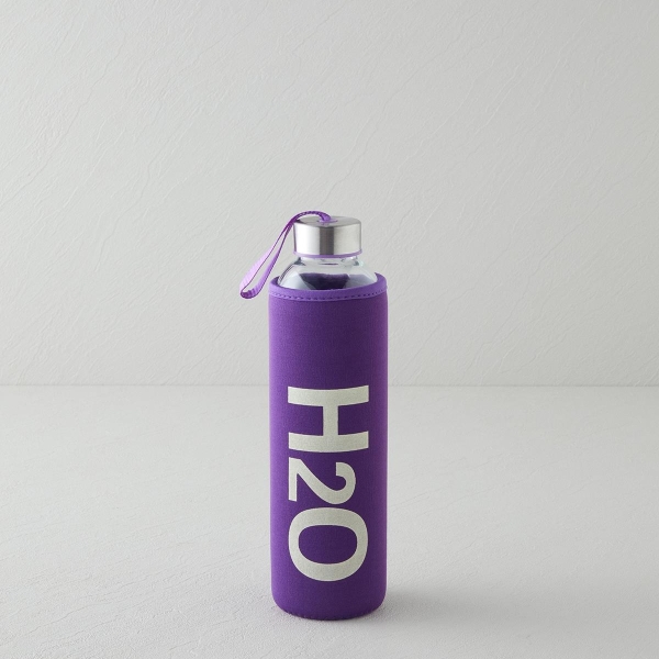 Refresh Bottle Glass Covered Bottle 750 ml Purple