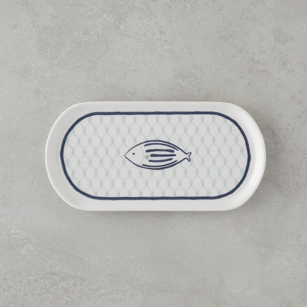 Aqualuna Ceramic Boat Plate 22 cm Blue-green