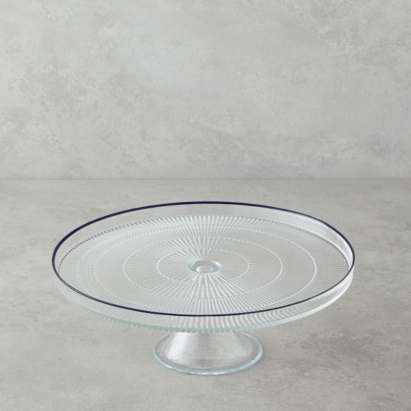Shadow Shine Glass Cake Stand 28 cm Black