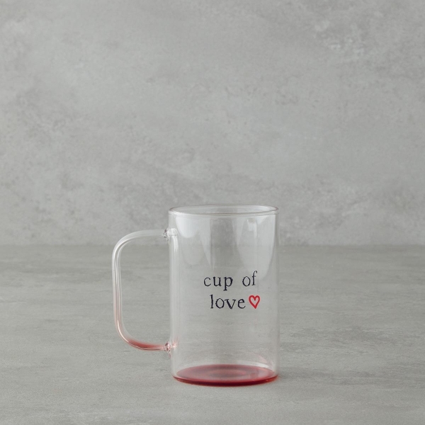 Cup Of Love Glass Mug 270 ml Red