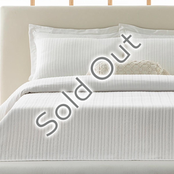 Rachel Cotton Jacquard Double Summer Blanket Set 200x220 cm White