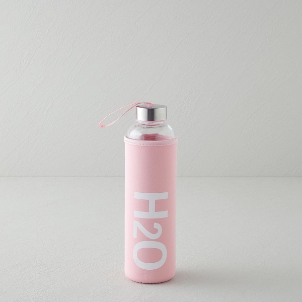 Refresh Bottle Glass Covered Bottle 600 ml Pink