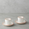 Belle Bone Porcelain 4 Piece Coffee Cup Set for 2 People 90 ml Colorful