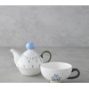 Blue Flowers New Bone China Teapot 400 ml Blue