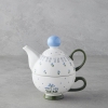 Blue Flowers New Bone China Teapot 400 ml Blue