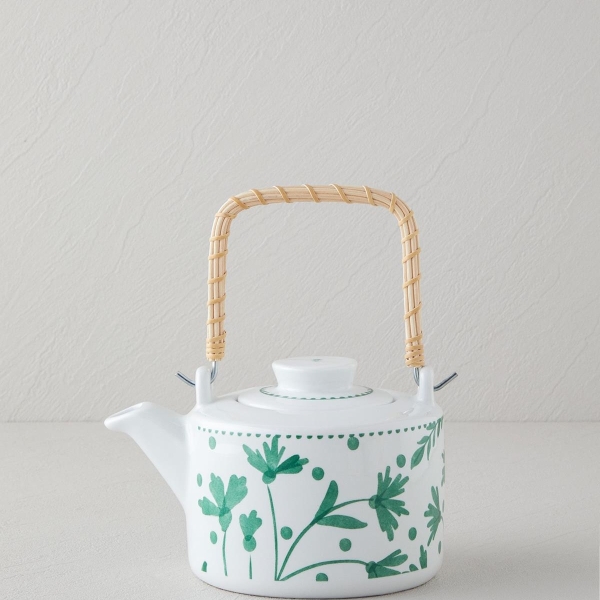 Mintopia Porcelain Teapot 850 ml White - Green
