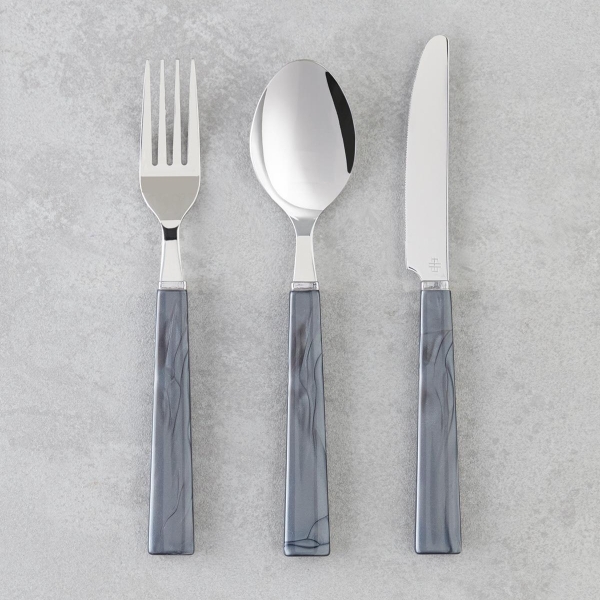 Diego Stainless Steel Cutlery Set 18 Pieces for 6 People Black