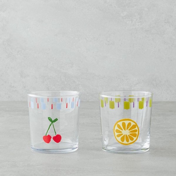 Fruit Glass 2-Piece Cups 380 ml Colored