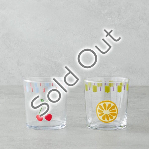 Fruit Glass 2-Piece Cups 380 ml Colored