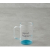 Cup of Happiness Glass Mug 270 ml Blue