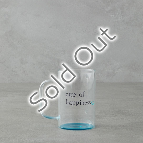Cup of Happiness Glass Mug 270 ml Blue
