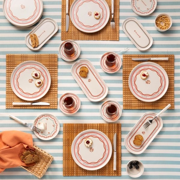 Comely Ceramic Breakfast Set 32 pieces for 6 people Colorful