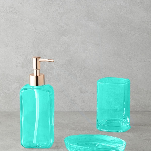 Berta 3-Piece Bathroom Set Turquoise