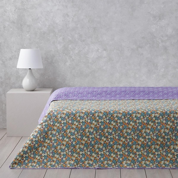 Fiore Viola Single Multi-Purpose Bedspread 160x220 cm Purple