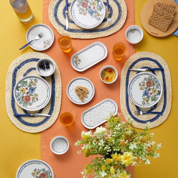 Linea Ceramic Breakfast Set 14 pieces for 6 people Colorful