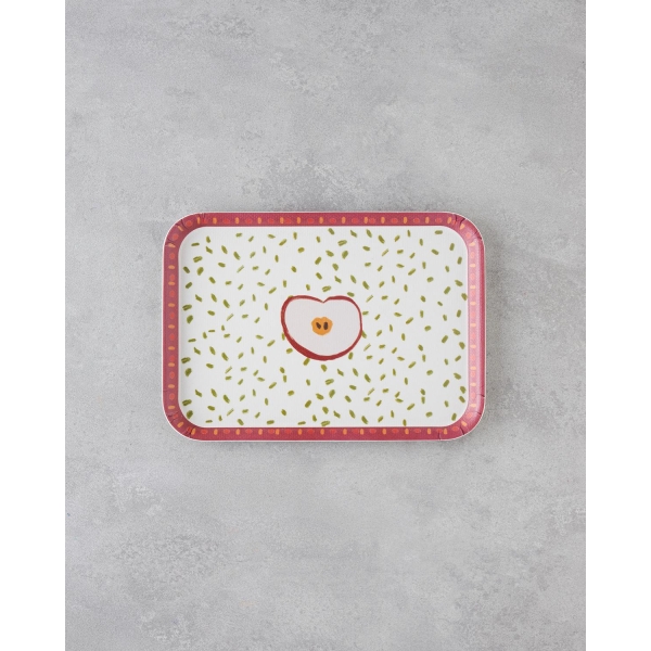 Malic Melamine Non-Slip Tray 20x28.5 cm Red