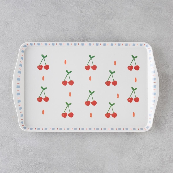 Cherry Melamine Tray 24x39 Cm Red