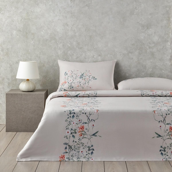Harmony Garden Crepe Super King Duvet Cover Set 260x220 cm Aqua Green
