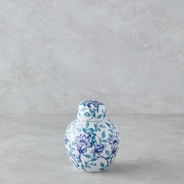 Blue Blanc Porcelain Cube 16 cm Blue - White