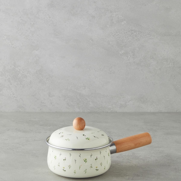 Florina Enamel Saucepan 1.1 L Cream
