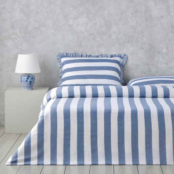 Calm Horizon Yarn Dyed Single Duvet Cover Set 160x220 cm Blue
