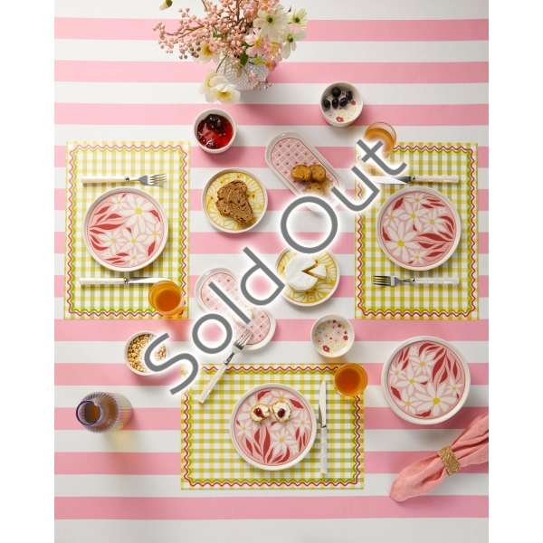 Splash Ceramic Breakfast Set 10 pieces for 4 people Red-Pink
