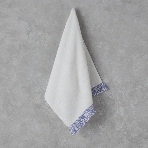 Pure Flowers Cotton Face Towel 50x80 cm Ecru