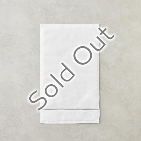 Chic Stripe Cotton Embroidered Hand Towel 30x50 cm White