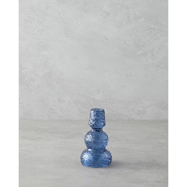 Stars Candlestick 13 cm Blue