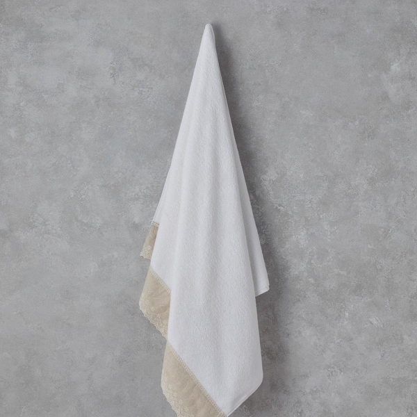 Linda Cotton Embroidered Bath Towel 90x150 cm White