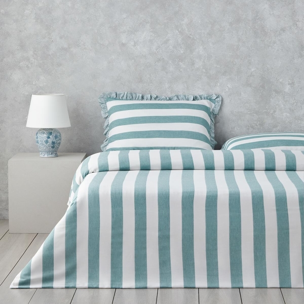 Calm Horizon Yarn Dyed Single Duvet Cover Set 160x220 cm Green