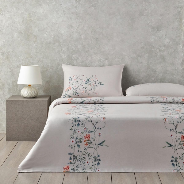Harmony Garden Crepe King Size Duvet Cover Set 240x220 cm Aqua Green