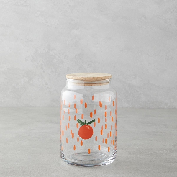 Orange Glass Jar 970 ml Transparent