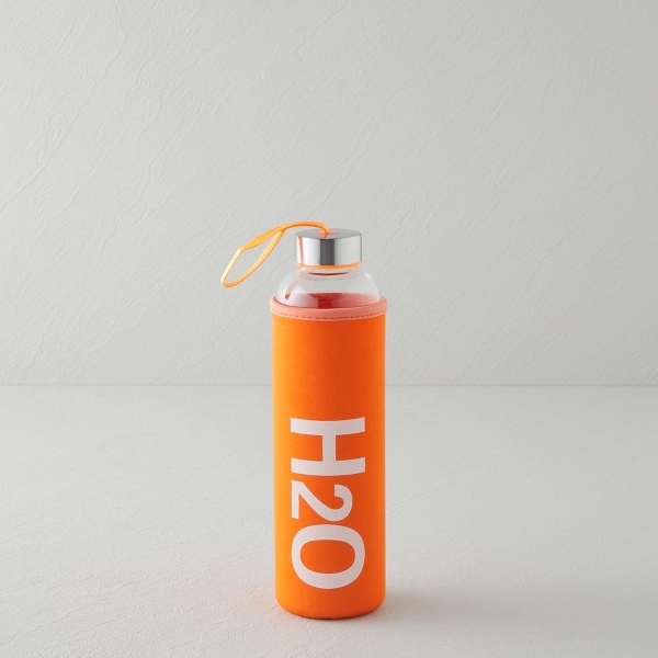 Refresh Bottle Glass Covered Bottle 600 ml Orange