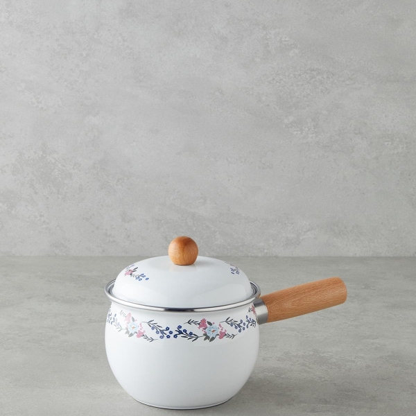 Florina Enamel Saucepan 1.6L White