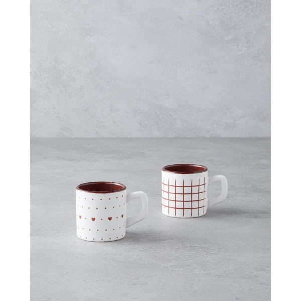 Remixy Ceramic 2-Piece Coffee Cup Set 110 ml Red