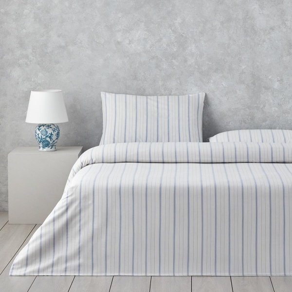 Subtle Waves Yarn Dyed Single Duvet Cover Set 160x220 cm Blue