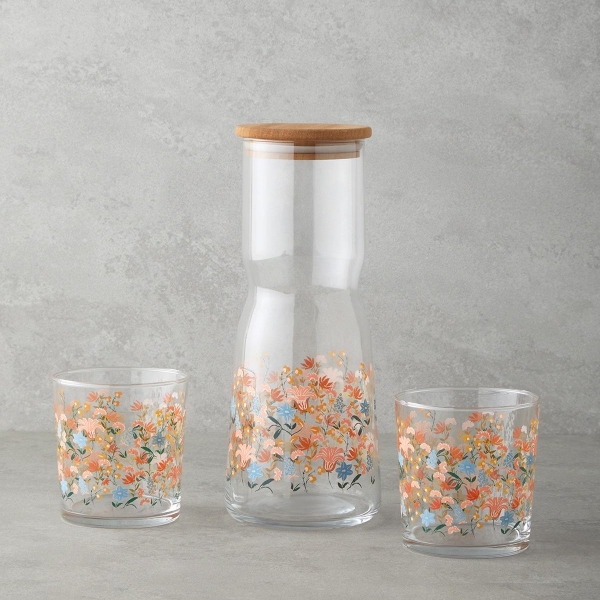 Celestial Glass 3 Piece Water Set 1000 ml + 380 ml Colored