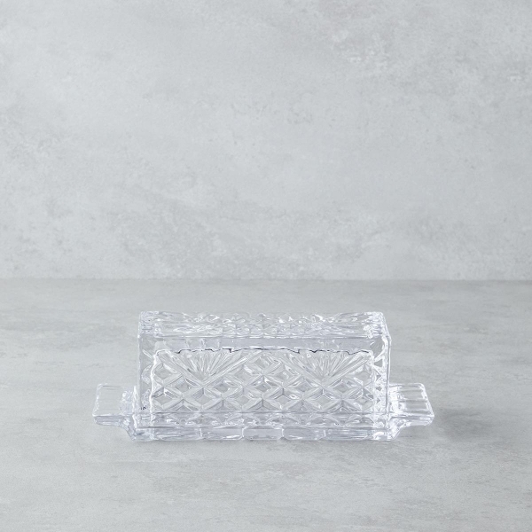 Cosmic Glass Butter Dish 21x8x7 cm Transparent