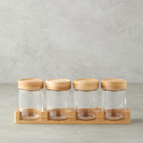 Alina Glass 4-Piece Spice Jar 200 ml Transparent